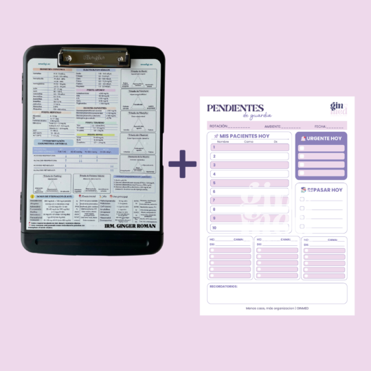 Bloc Control de Pendientes + Portapapel médico